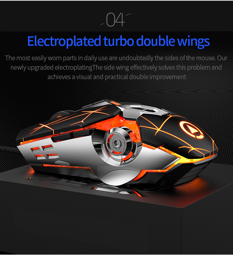 silent stylish gaming mouse with macro breathing lights led perfect for pc laptop gamers details 9