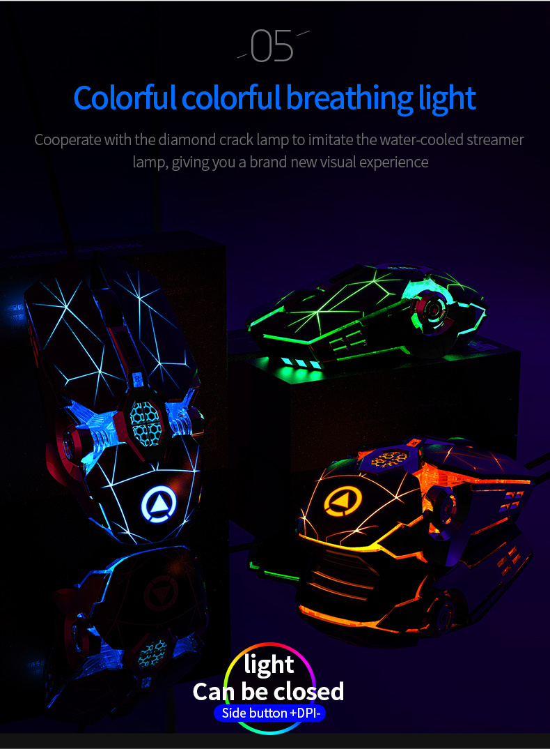 silent stylish gaming mouse with macro breathing lights led perfect for pc laptop gamers details 10