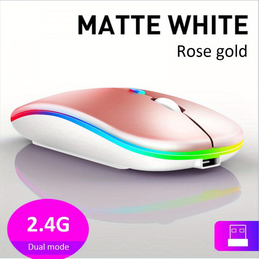 rechargeable wireless mouse portable ergonomic soundless perfect for pc tablet macbook office use details 4