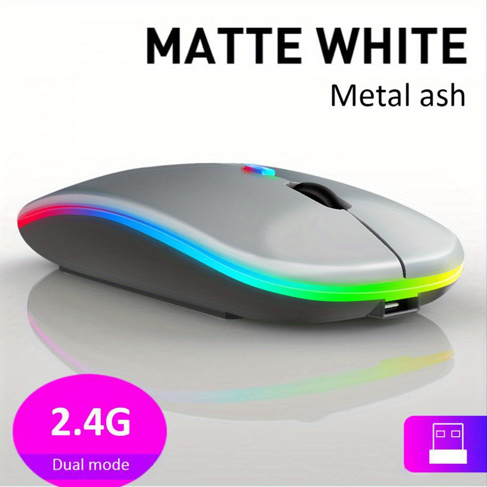 rechargeable wireless mouse portable ergonomic soundless perfect for pc tablet macbook office use details 5