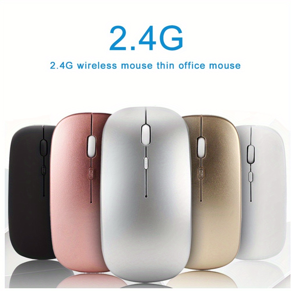 rechargeable wireless mouse mute computer silent mouse mini usb ergonomic mouse 2 4ghz for laptop desktop computer gift for birthday easter boy girlfriend details 3