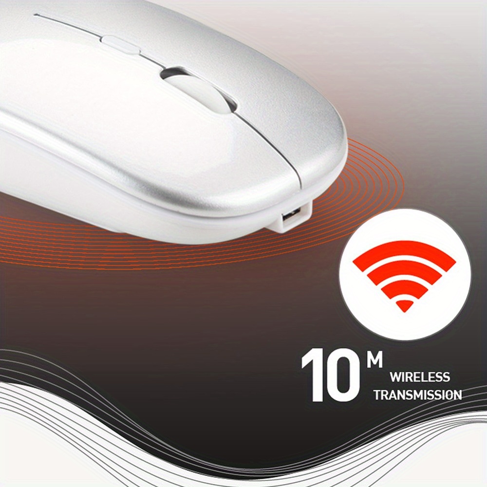 rechargeable wireless mouse mute computer silent mouse mini usb ergonomic mouse 2 4ghz for laptop desktop computer gift for birthday easter boy girlfriend details 8