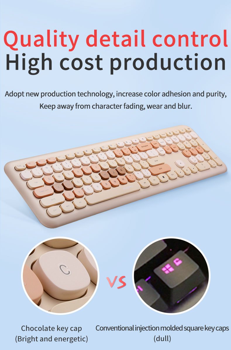 usb wireless silent keyboard and mouse set details 4