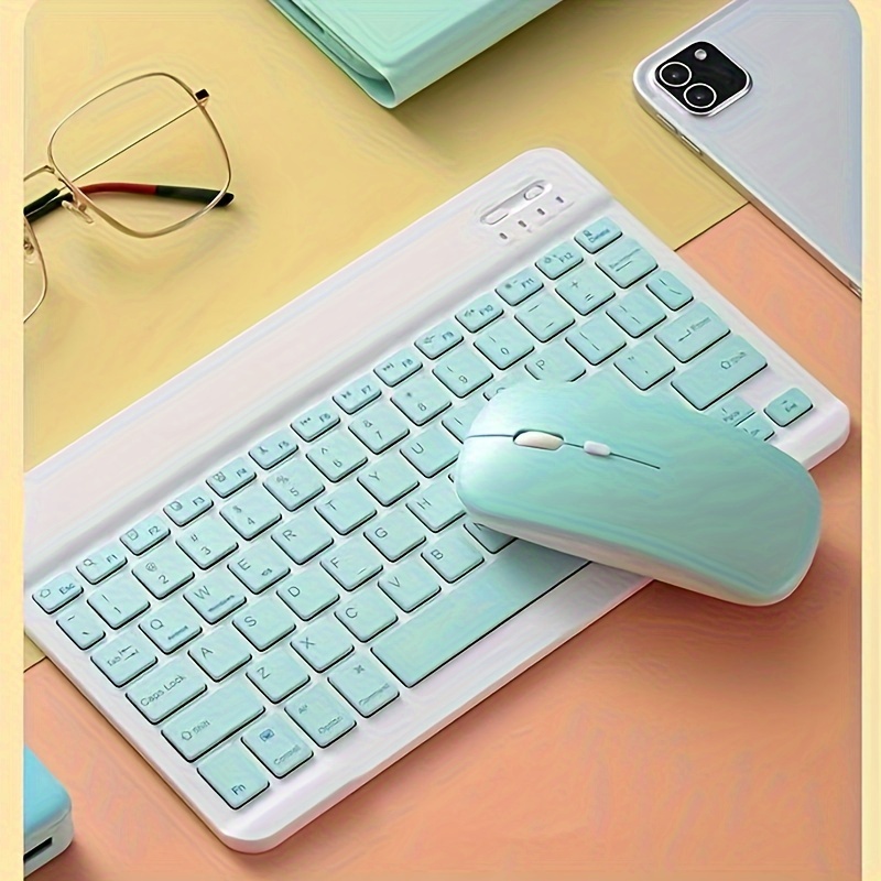 New Upgraded Metal Wireless Keyboard, Macron Color Scheme, Lightweight And Portable, Compatible With 10, 10.1, 11.7-inch, And 8 Inch Windows/IOS/Android Systems details 0