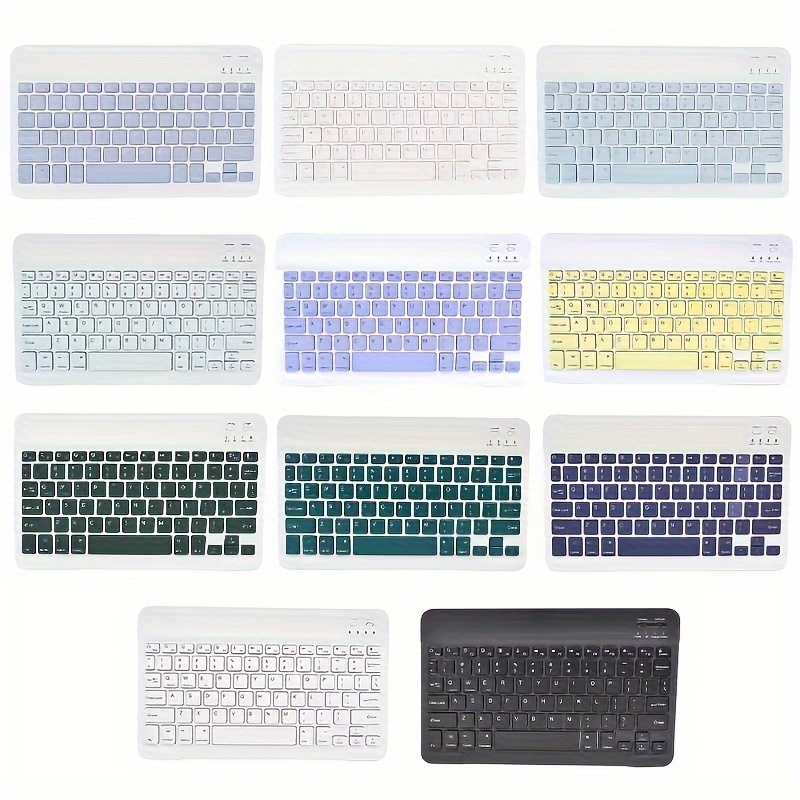 New Upgraded Metal Wireless Keyboard, Macron Color Scheme, Lightweight And Portable, Compatible With 10, 10.1, 11.7-inch, And 8 Inch Windows/IOS/Android Systems details 1