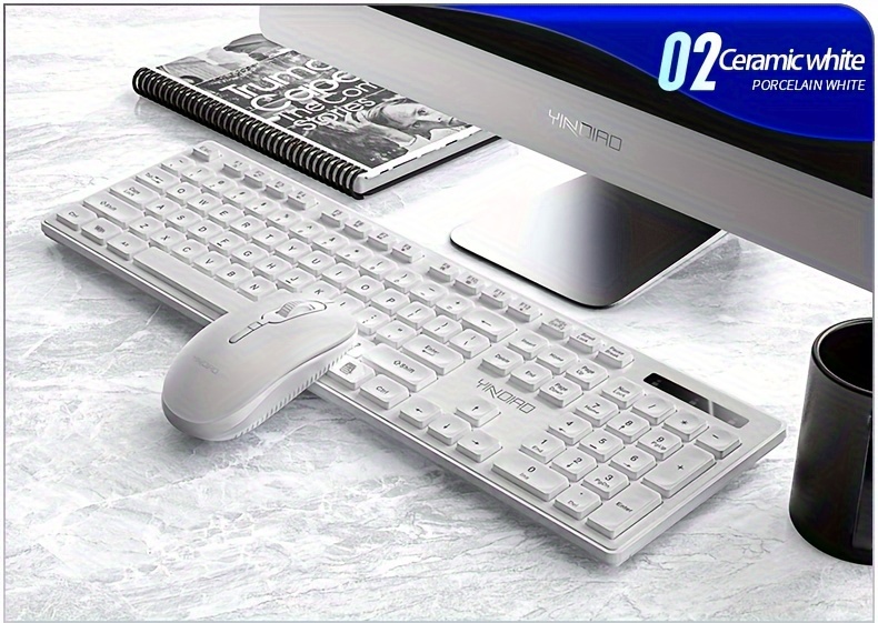 computer desktop notebook, yindiao wireless keyboard mouse set for computer desktop notebook silent soundless office gaming details 4