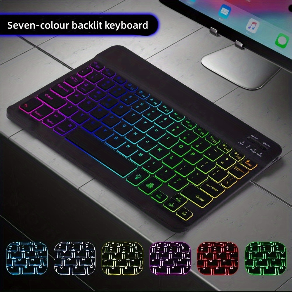 keyboard for tablet android ios windows wireless mouse keyboard bt rainbow backlit keyboard for ipad phone details 1