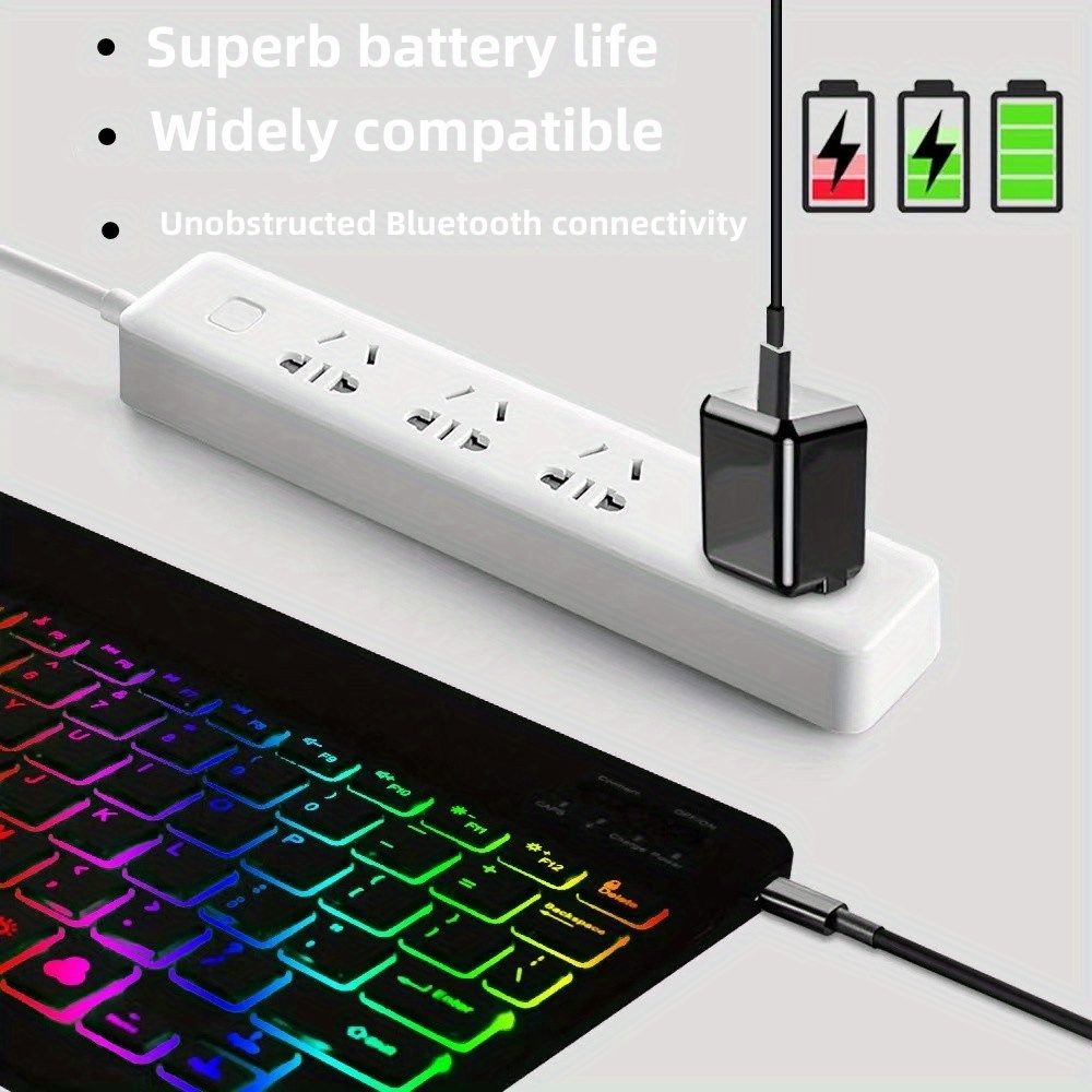 keyboard for tablet android ios windows wireless mouse keyboard bt rainbow backlit keyboard for ipad phone details 12