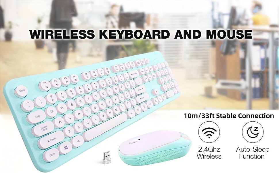 keyboard and mouse set wireless keyboard and mouse combo battery powered full size 2 4ghz silent mouse and keyboard plug and play suitable for mac windows laptop pc details 5