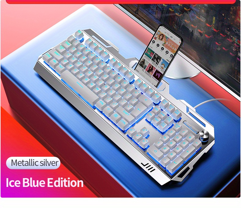 yindiao v2 computer wired keyboard e sports gaming typing office universal usb plug in hair light keyboard available for windows system details 5