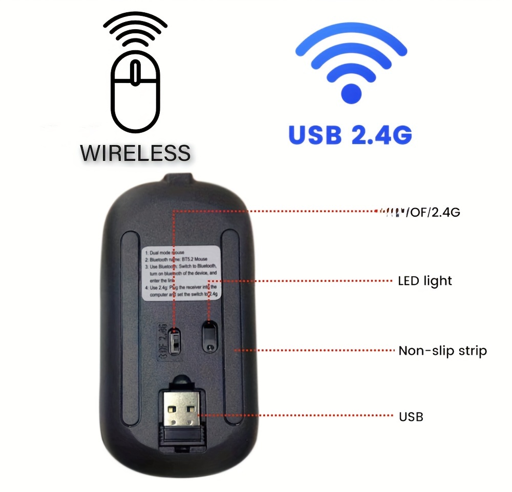 rechargeable wireless mouse wireless mouse computer ergonomic mini usb mouse 2 4ghz silent for macbook optical mouse for laptop details 5