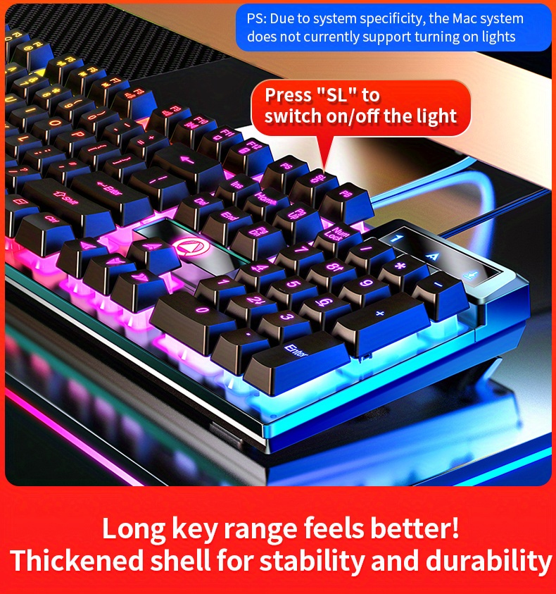 yindiao wired keyboard for computer game office luminous desktop notebook universal details 0