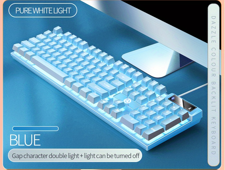 yindiao wired keyboard for computer game office luminous desktop notebook universal details 3