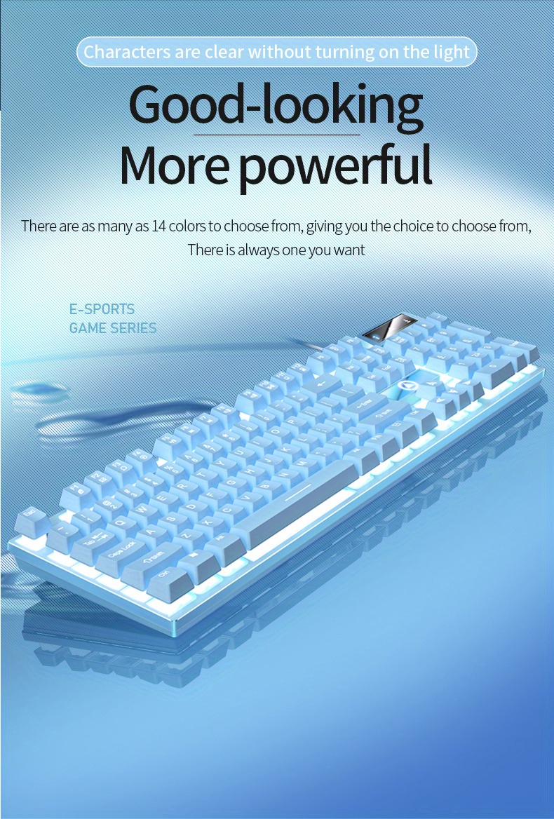 yindiao wired keyboard for computer game office luminous desktop notebook universal details 5