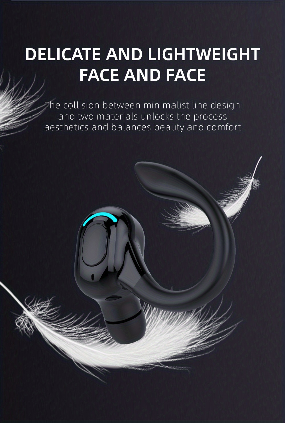 wireless mini earphones earplug type sports ultra long standby hifi sound quality waterproof wireless 5 2 details 2