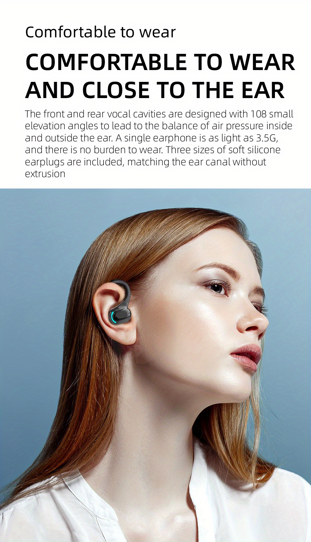 wireless mini earphones earplug type sports ultra long standby hifi sound quality waterproof wireless 5 2 details 4