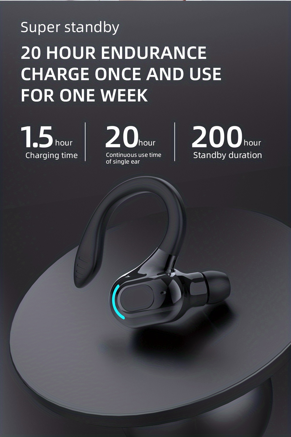 wireless mini earphones earplug type sports ultra long standby hifi sound quality waterproof wireless 5 2 details 5