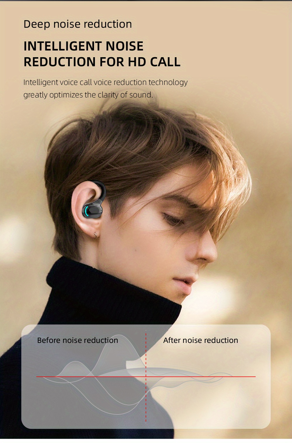 wireless mini earphones earplug type sports ultra long standby hifi sound quality waterproof wireless 5 2 details 6