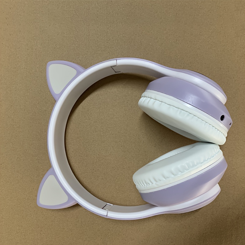 head mounted wireless headset explosive spot led luminous cat claw cat ear wireless headset details 3